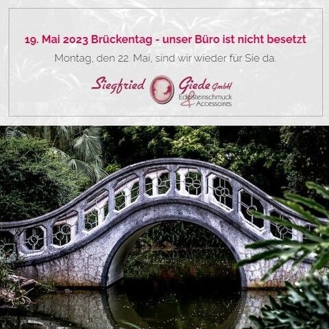 19. Mai 2023 Brückentag - unser Büro ist nicht besetzt