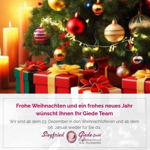 Frohe Weihnachten und ein frohes neues Jahr wünscht Ihnen Ihr Giede Team