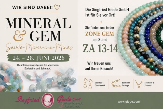 Mineral & Gem vom 24. – 28. Juni 2026 – buchen Sie Ihr Ticket jetzt! https://ticketevent.fr/mgsm26/b2b-4?langue=GB